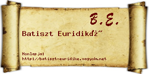 Batiszt Euridiké névjegykártya